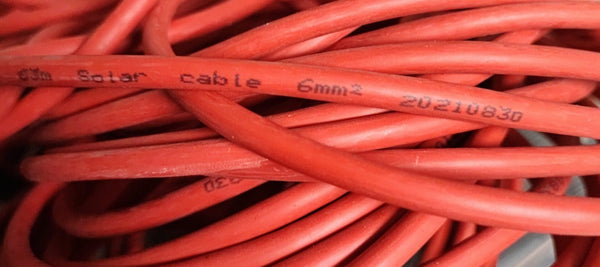 6mm PURE COPPER Solar Flexible Power Wire - RED