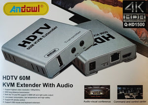 Andowl Q-HD1500 60m HDTV 4K KVM Extender with Audio