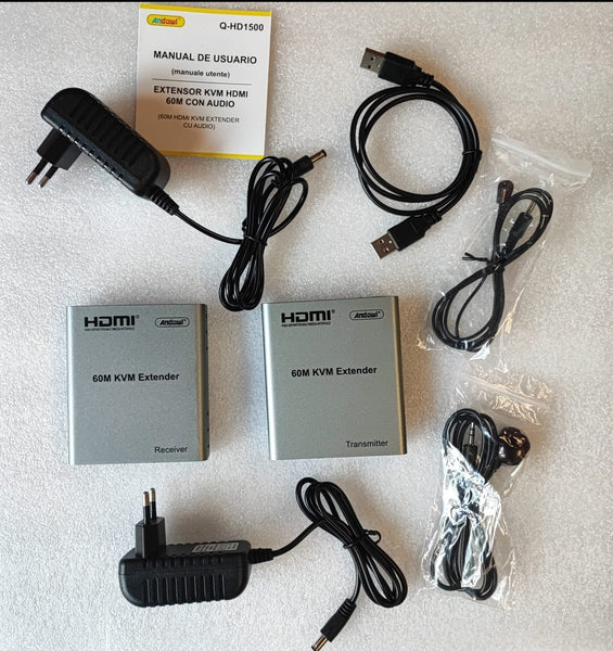 Andowl Q-HD1500 60m HDTV 4K KVM Extender with Audio