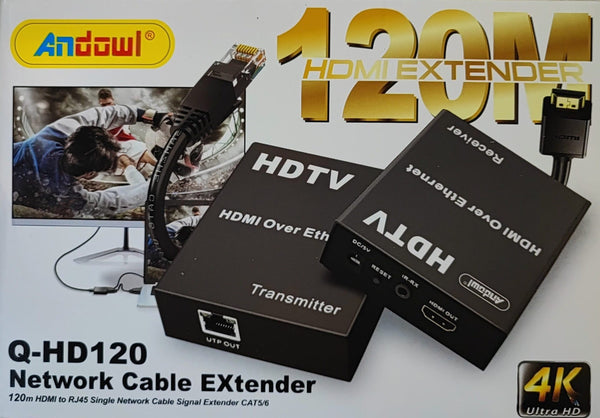 Andowl Q-HD120 120m HDMI Over CAT5e/CAT6 Extender