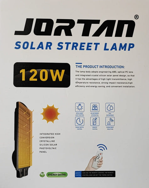 Jortan 120watt Solar Powered LED Street/Pole Light