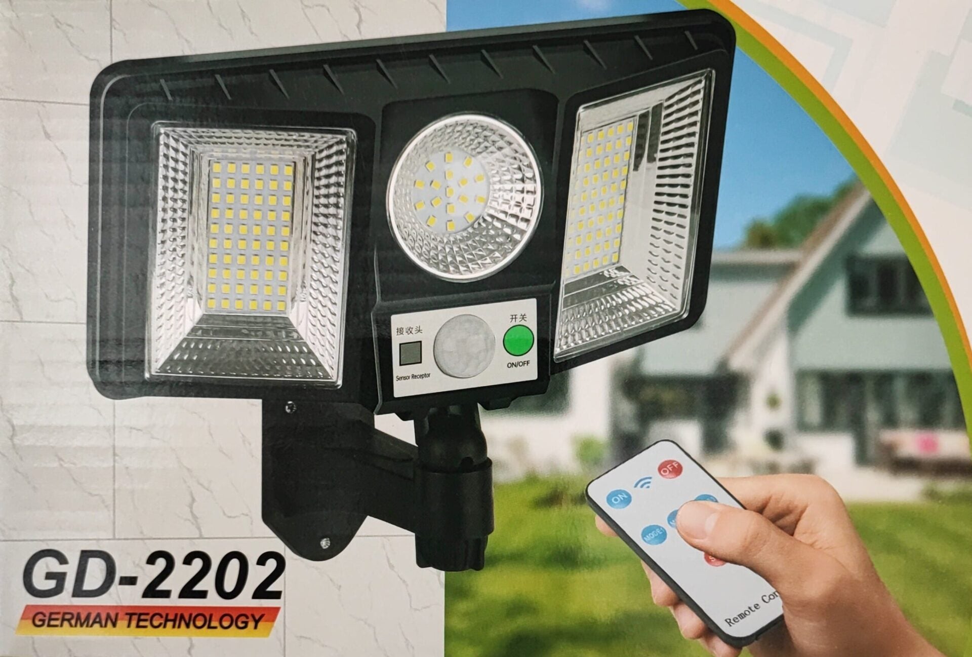 GDPLUS Solar Motion Sensing Day and Night Outdoor LED Flood Light