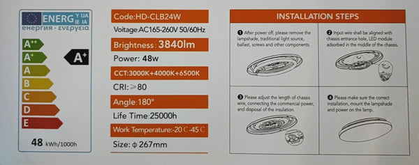 Hello Today 48watt 3840 Lumens 3 Color LED Panel Light - Versatile and Energy-Efficient Lighting Solution