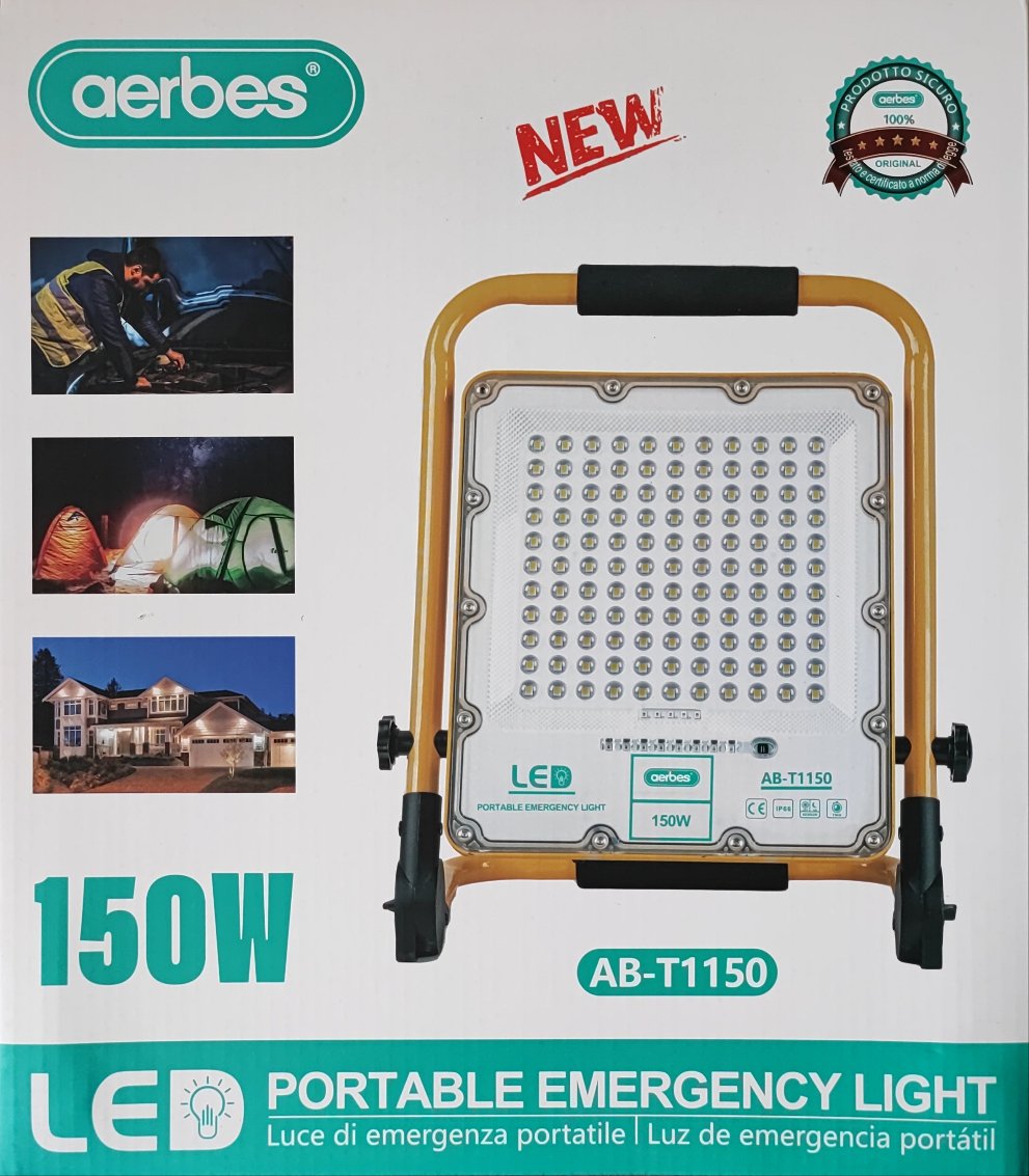 AERBES ABT-1150 150W draagbare herlaaibare nood-LED-lig