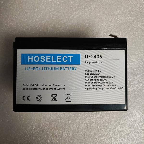 Hoselect LifePo4 UE2406 6AH 25.6v Rechargeable Battery