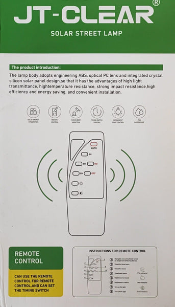 JT-CLEAR 400Watt Solar Powered LED Street/Pole Light