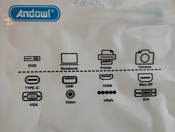 Andowl RJ1-2 RJ45 1AM to 2AF Adapter