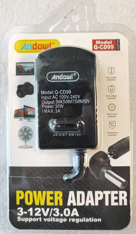 Andowl Q-CD99 3 to 12v 3Amp Universal Adjustable Power Supply