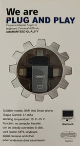 Andowl Q-OTG09 3in1 OTG Adapter - Connect Multiple Devices to Your Smartphone or Tablet