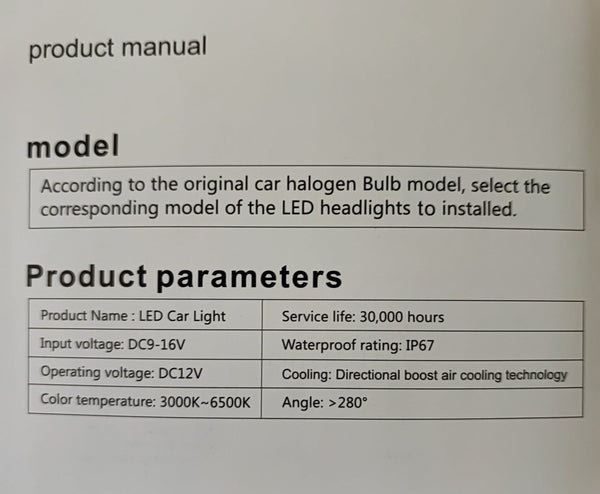 I-Mi2LED LED Car Headlight Kit 3000LM - H1