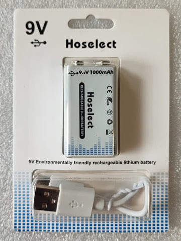 Hoselect 9v 1000mah Li-Ion Rechargeable Battery