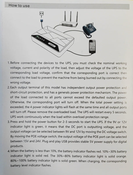 Andowl Q-UP700 10000mAh Portable Rechargeable Mini UPS - Compact Power Backup Solution