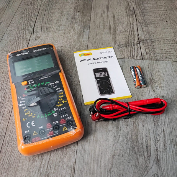 Andowl QY-9205A Digital Multimeter - Accurate Voltage, Current, Resistance Measurement Tool