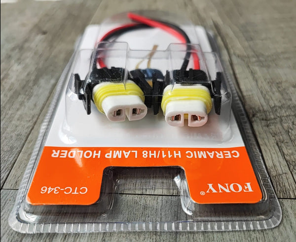 H11/H8 LED/HID Xenon Light Bulb Connector Set