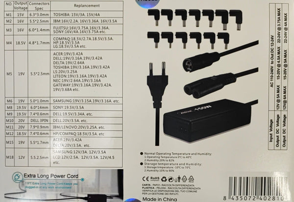 Andowl Q-A281 150W Universal Laptop AC Charger Kit