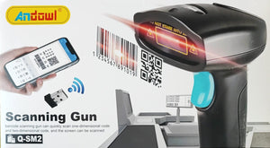 Andowl Q-SM2 USB and Wireless Rechargeable Barcode Scanner