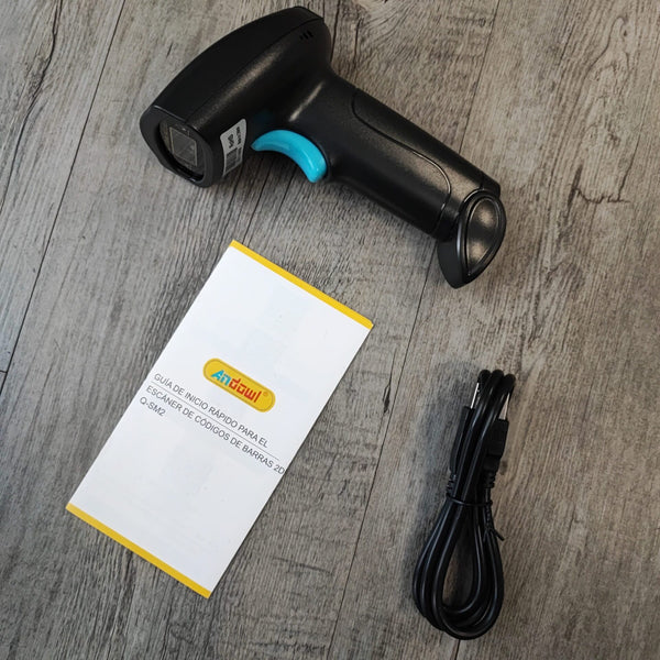 Andowl Q-SM2 USB and Wireless Rechargeable Barcode Scanner