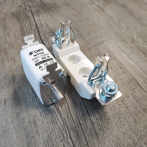 80Amp 1000v Solar Ceramic Fuse + Holder