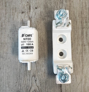 100Amp 1000v Ceramic Fuse + Holder