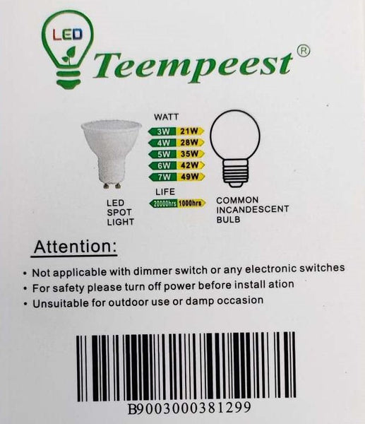 3Watt Smart Rechargeable Emergency LED Downlight Bulb - Versatile Lighting Solution with Built-in Rechargeable Battery