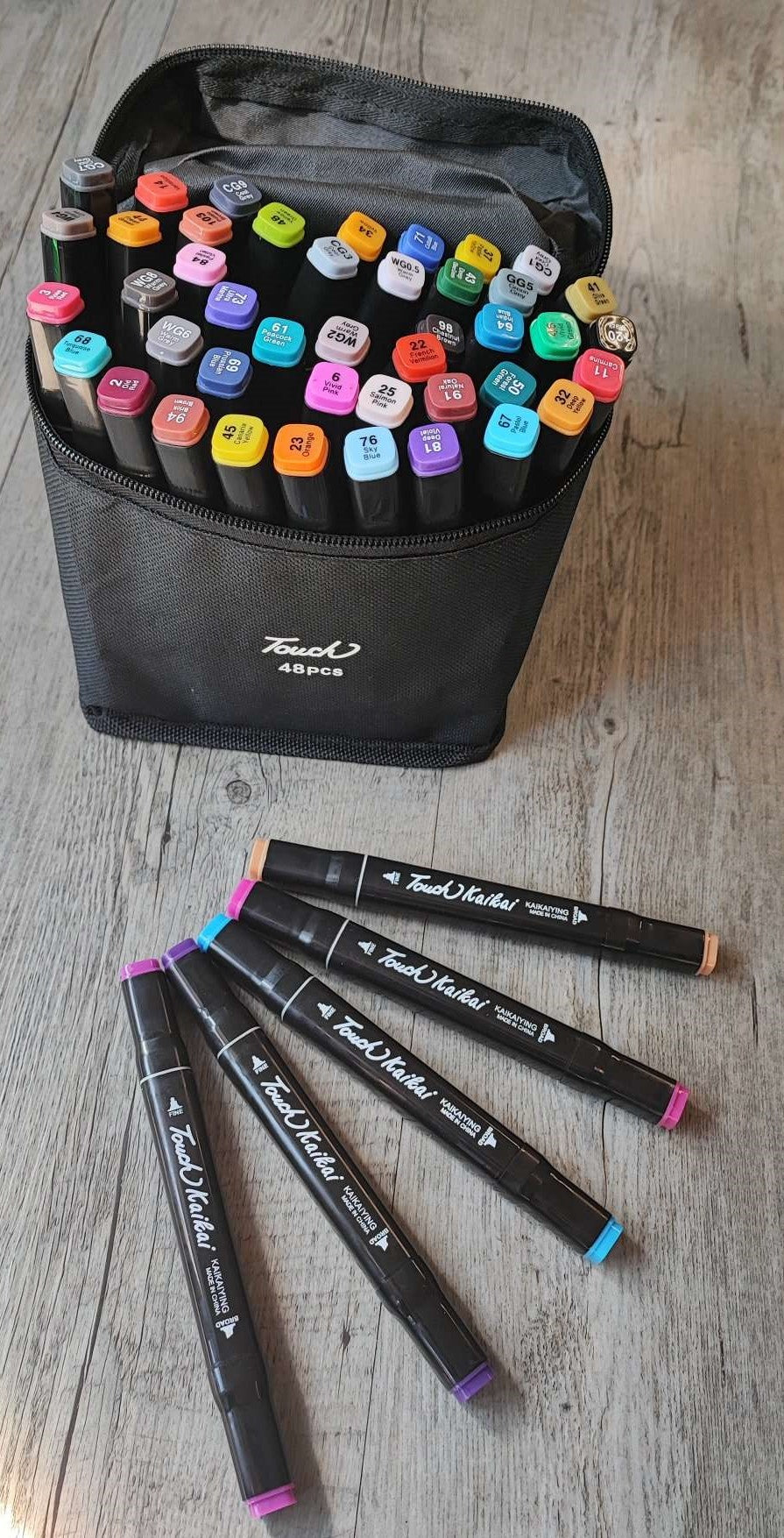 Shop the 48pcs Touch Double Headed Multiple Color Marker Set for Vibrant Artwork