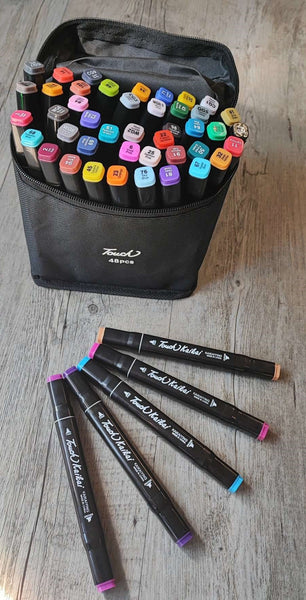 60pcs Touch Double Headed Multiple Color Marker Set - Vibrant & Versatile Markers