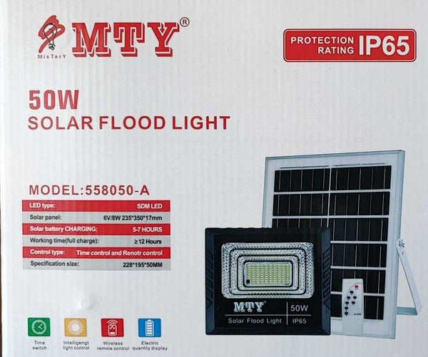 MTY-558050-A 50Watt Solar LED Outdoor Floodlight - Powerful and Energy-Efficient Lighting Solution