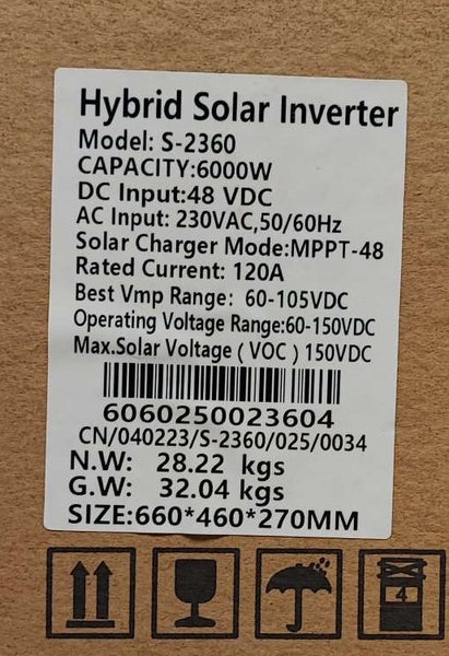 SUN 6KW 48v Pure Sine Wave Hybrid Solar Inverter - Efficient and Reliable Solar Power Solution