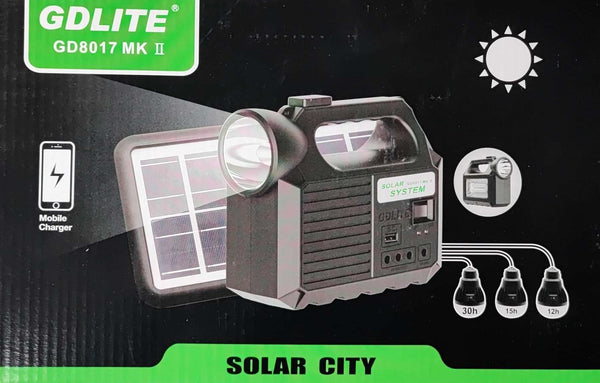 GDLITE 3 LED Solar Portable Power Box Mobile Charger and Light