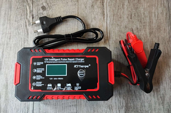 RJTianye 12V 6A Pulse Repair LCD Battery Charger - Efficient Charging Solution for 12V Batteries