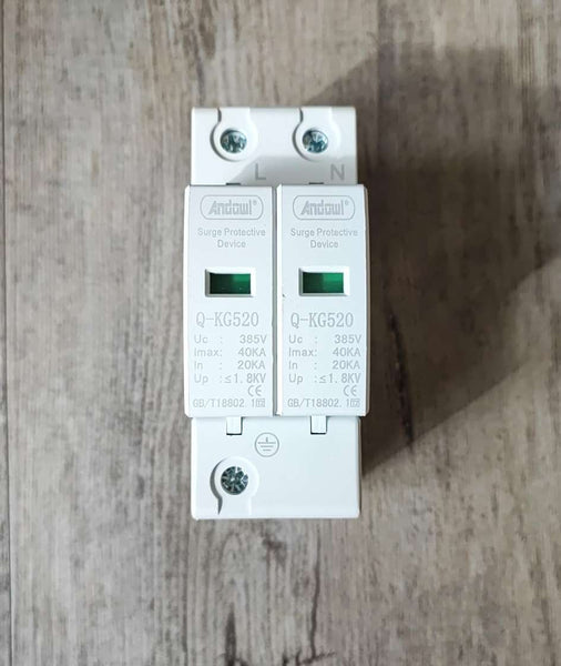 Andowl Q-KG520 2Pole 40KA DIN Rail 1.8kv Surge Protector for Industrial and Commercial Applications