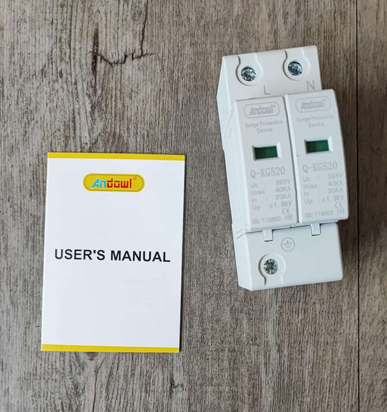 Andowl Q-KG520 2Pole 40KA DIN Rail 1.8kv Surge Protector for Industrial and Commercial Applications