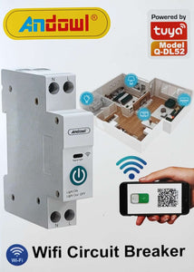 ANDOWL Q-DL52 Tuya Smart 63Amp Wifi Circuit Breaker - Remote Control and Monitoring via Tuya Smart App