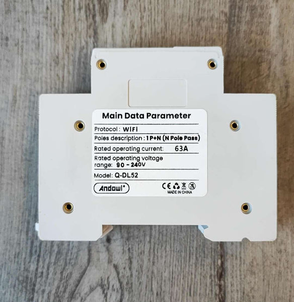 ANDOWL Q-DL52 Tuya Smart 63Amp Wifi Circuit Breaker - Remote Control and Monitoring via Tuya Smart App