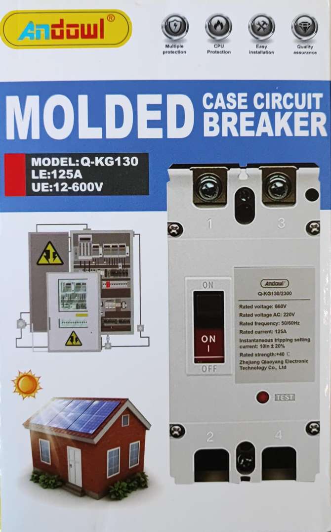 ANDOWL Q-KG130 125Amp 660v Moulded Breaker - Reliable Electrical Circuit Protection