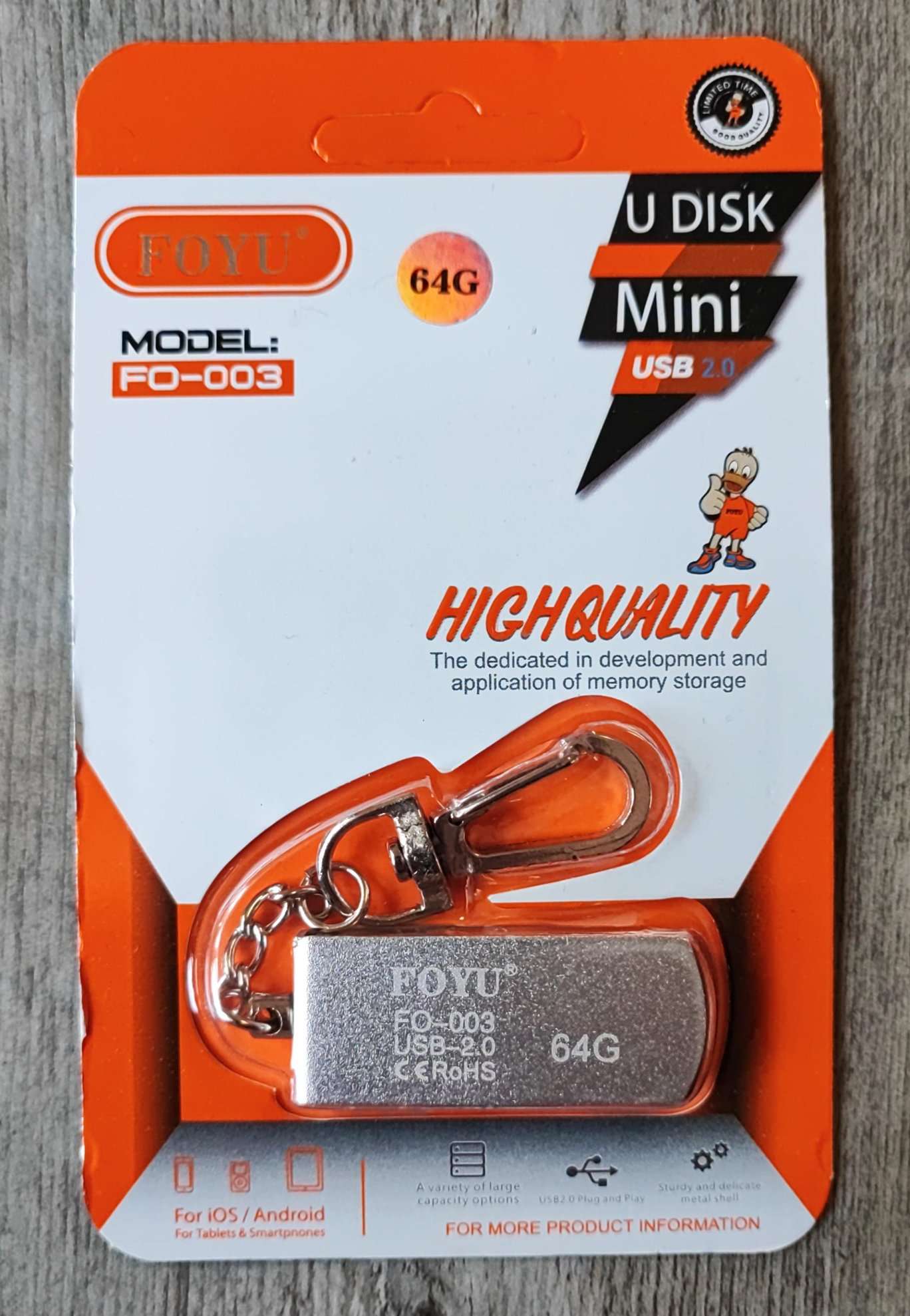 FOYU FO-003 64GB Mini USB 2.0 Flash Memory Drive - Kompakte en draagbare databergingsoplossing