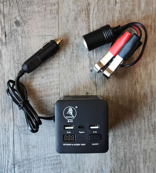 EJC 150w Car Power Inverter - Convert DC to AC on the Go!