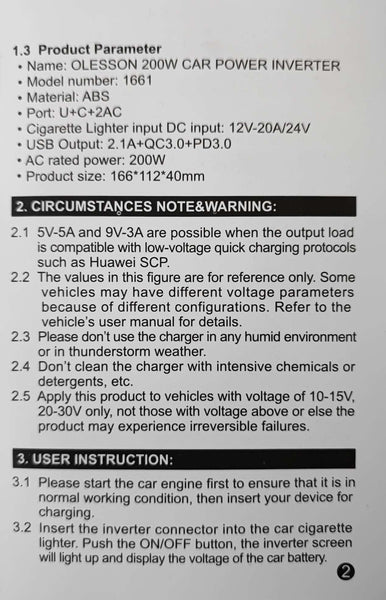 EJC 200w 12v-24v DC to 220vAC Car Power Inverter - Compact and Efficient