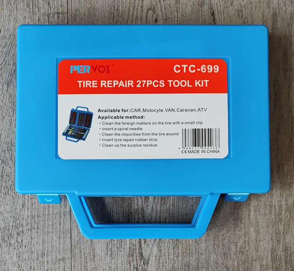 PERVOI 27 Piece Tire Repair Tool Kit - Complete and Reliable Tire Repair Solution