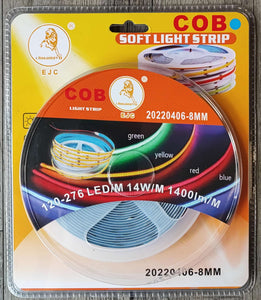 EJC 12v DC 5m 1300 COB Led Chip YELLOW LED Light Strip Kit - Vibrant Yellow Lighting for Ambient Atmosphere