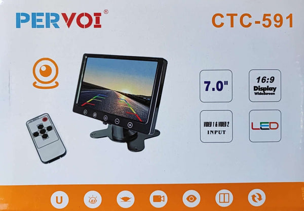 Pervoi 7 Inch 2 Channel TFT/LED AV Monitor - Compact and Versatile Display