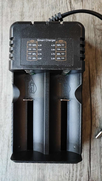 Dual Slot Lithium 16340-18650-26650 2 Cell Charger - Versatile and Reliable Charging Solution