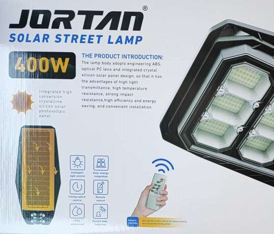 Jortan 400watt Solar Powered LED Street/Pole Light