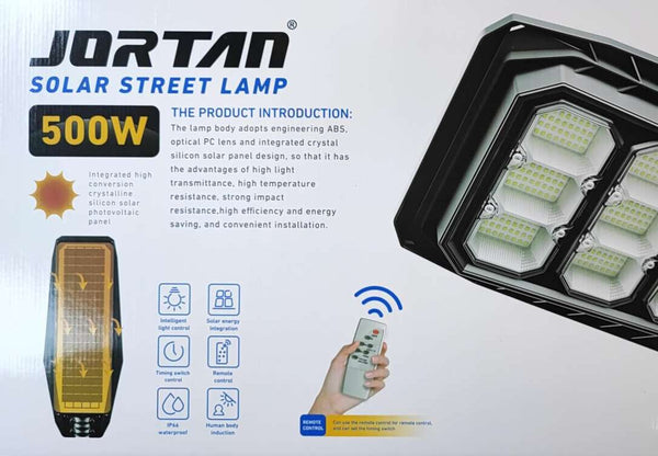 Jortan 500watt Solar Powered LED Street/Pole Light