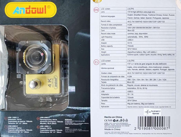 Andowl Q-K999 4K Wifi Ultra HD Waterproof Sport Action Camera