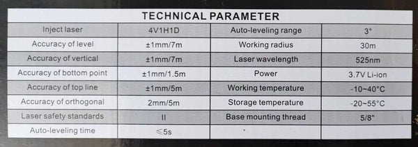 SHIND High Quality 30Meter 5 Beam 4V1H1D Laser Level - Versatile and Accurate Tool for Leveling and Alignment