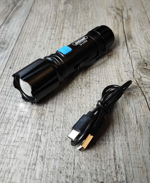 Andowl Q-LH50 USB Charged Led Flashlight - Rechargeable Flashlight with Bright LED Bulb