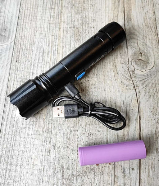 Andowl Q-LH50 USB Charged Led Flashlight - Rechargeable Flashlight with Bright LED Bulb