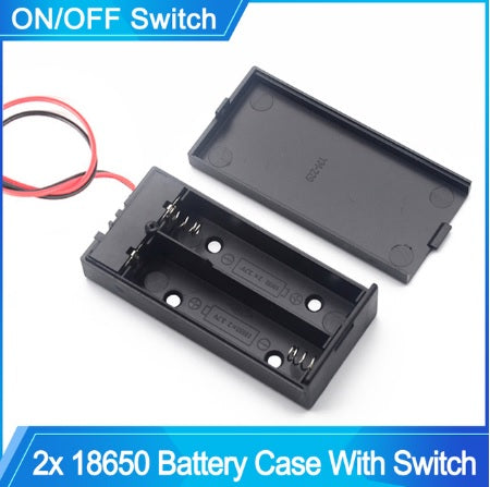 High quality 18650 2 Slot Lithium Battery Holder with Switch & Cover