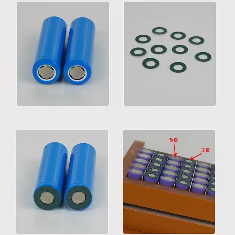 10Pcs Li-ion Positive Electrode Battery Insulation Gasket Pack for 18650 Battery Cells (10006821) - Electromann SA